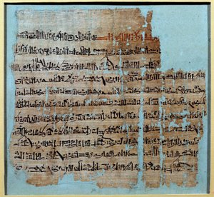 Egyptian Antiquity: Papyrus from the Story of the Battle of Qadesh under the Reign of Ramses II (1246-1213 BC). Paris, Louvre Museum by School Egyptian