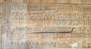 Egyptian Antiquity: Papyrus from the Book of Secretive Homes. This book is a commented representation of the underground journey of the sun during the twelve hours of the night by School Egyptian