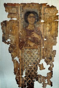 Painted and Gilded Linen Shroud of a Woman from Antino by School Egyptian