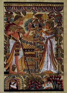 Egyptian Antiquity: Offering to the Pharaoh. Papyrus, New Empire by School Egyptian