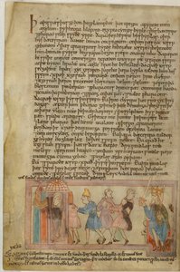 A Scene Showing Anglo-Saxon Justice (illustration) by School English