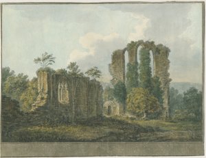 Croxden Abbey: Water Colour Painting by School English