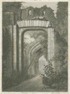 Dudley Castle - The Entrance: etching