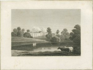 Enville Hall: engraving by School English