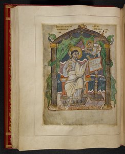 Evangelist portrait of St Matthew from the Æthelstan Gospels