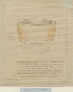Hanbury Church - Ancient Font Bowl by School English