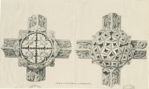 Interior of Lichfield Cathedral - Carved Foliage: lithograph, nd [?19th cent] by School English