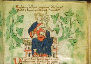 King Stephen enthroned (written during the reign of Edward II, 1284-1327)