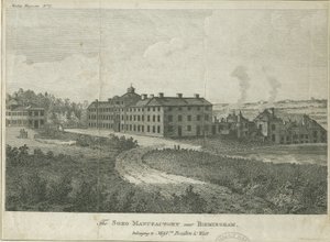 Soho Manufactory: steel engraving, nd [late 18th cent] by School English