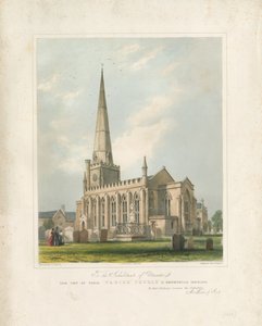 Uttoxeter Church [New]: painted lithograph, nd [c 1828] by School English