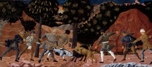 Boar Hunting Scene (detail) by School Florentine
