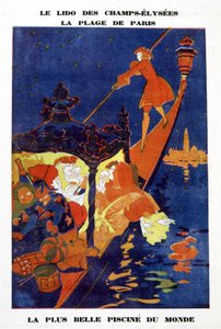 Advertising poster for the cabaret du Lido at the Champs Elysées, Paris. by School French