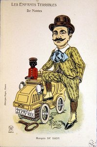 Caricature of Marquis de Dion, c.1900