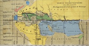 Map of Eratosthenes, Greek astronomer and geographer of the 3rd century BC. 220 BC