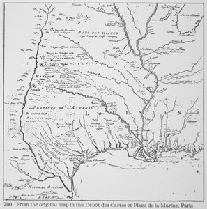Colonial America: Map of Louisiana, New France by School French