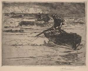 Fishermen Fleeing the Storm by School French