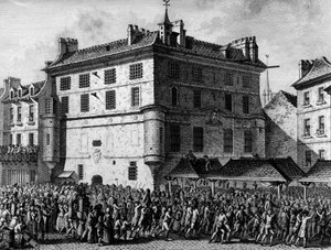 French Revolution: The people of the French Guards of the prison of the Abbey of Saint Germain des Pres in Paris on 30 June