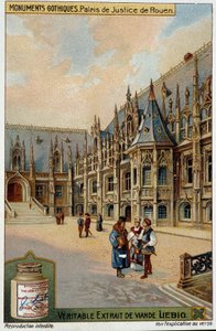 Gothic monuments: the courthouse of Rouen - chromo. Liébig by School French