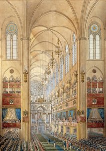 Interior of the Notre Dame Cathedral in Paris During the Coronation of Napoleon I