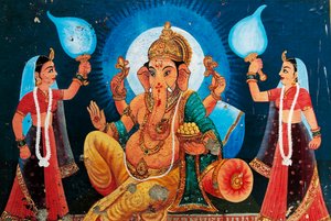 Depiction of Ganesh, Benares, India by School Indian