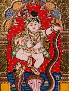 Emboss Lord Bal Krishna by School Indian