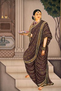 Marathi Lady Going To Temple by School Indian