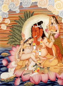 Miniature Painting of Elephant-Headed God Ganesh Ganpati