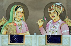 Akbar with Jodha Bai