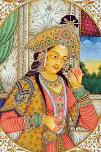Miniature Painting of Mughal Queen Mumtaj