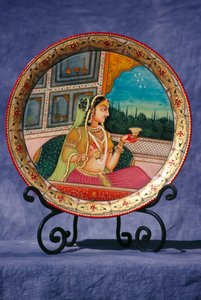Lady Enjoying Drink by School Indian
