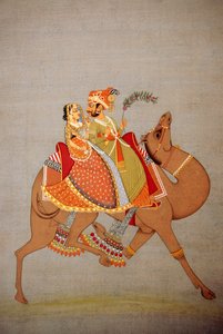 Miniature Painting on Paper, Dhala Maru, Rajasthan, India by School Indian