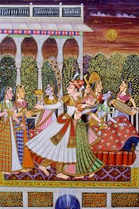 Mughal King and Queen Miniature Painting by School Indian