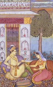 Mughal Miniature Painting on Paper Royal King Enjoying Drink by School Indian