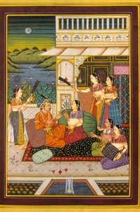 Mughal Miniature Painting, Love Scenes, India by School Indian