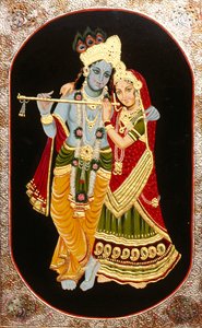 God Krishna & her Greatest Devotee Radha, India by School Indian