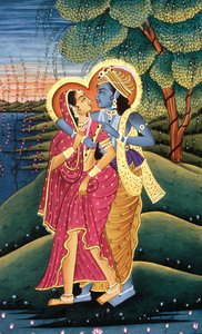 God Krishna and Radha by School Indian