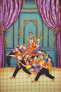 Radha Krishna with Sakhis