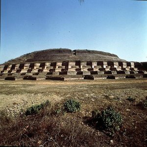 View of the Nandangarh Stupa, believed to hold the ashes of Buddha by School Indian