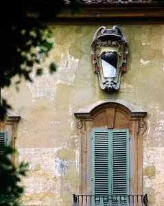 Detail of the Southern Facade of the Villa la Pietra by School Italian