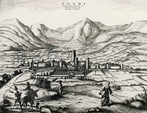 Fundi city in Lazio, engraving, Italy by School Italian