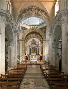 Interior view of the Basilica of Santa Maria del Popolo 15th to 17th century Rome Italy