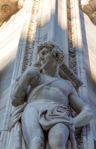 Telamon of Milan Cathedral Facade, Lombardy, Italy (detail) by School Italian