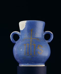 Tin-Glazed Ring Vase by School Italian