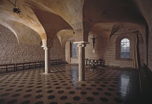 View of the Chapter Hall of the Church of St. Vincent and St. Anasthasus, the Abbey of the Three Fountains by School Italian