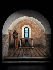 View of the First Chapel of the Church of Saints Vincent and Anastasius, Abbey of Tre Fontane by School Italian