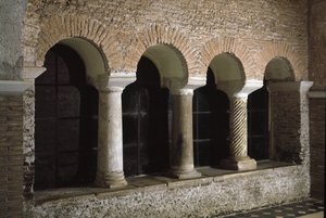View of the cloister of the church of Saint Vincent and Saint Anasthasus, the abbey of the three fountains