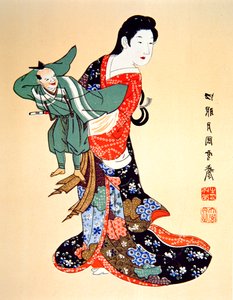 Culture of Old Japan - a Bunraku puppet player by School Japanese