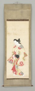Female Figure in Floral Gown by Japanese School