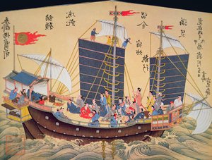 Japanese Merchant Ship of the 18th Century by School Japanese