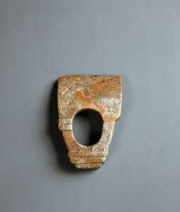 Red granite ring-shaped hoe, Jomon period